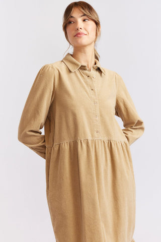 Alessandra Dresses Willow Corduroy Dress in Sand