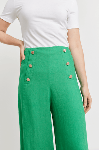 Alessandra Pants Atlas Linen Pant in Kelly Green