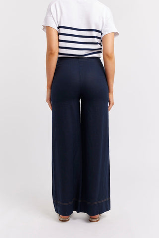 Alessandra Pants Clio Linen Pant in Navy