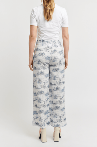 Alessandra Pants Louise Linen Pant in Navy French Toile