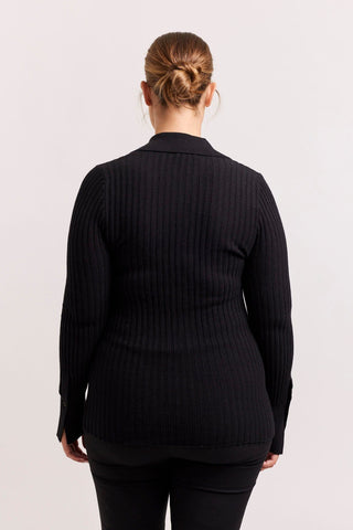 Alessandra Shirts Celine Cotton Cashmere Top in Black