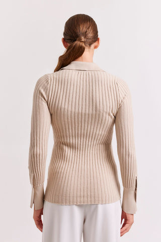 Alessandra Shirts Celine Cotton Cashmere Top in Vellum