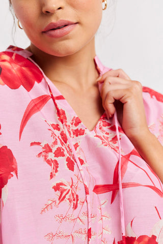 Alessandra Shirts Edie Cotton Silk Top in Lolly Night Garden