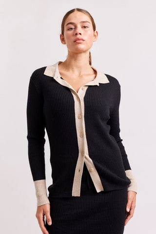 Alessandra Shirts Lottie Cotton Cashmere Top in Black
