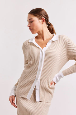 Alessandra Shirts Lottie Cotton Cashmere Top in Vellum