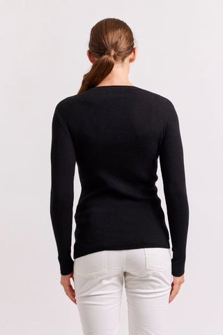 Alessandra Shirts Marley Cotton Cashmere Top in Black