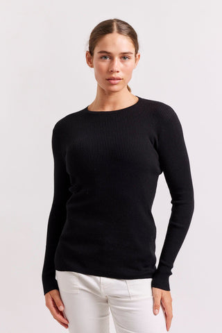 Alessandra Shirts Marley Cotton Cashmere Top in Black