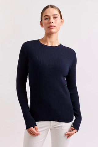 Alessandra Shirts Marley Cotton Cashmere Top in Navy