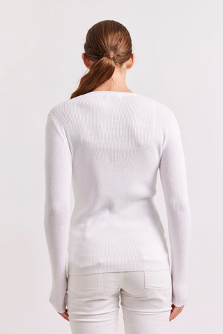 Alessandra Shirts Marley Cotton Cashmere Top in White