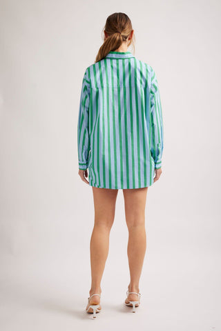 Alessandra Shirts Mix-It-Up Poplin Shirt in Blue Parasol Stripe