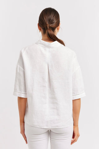 Alessandra Shirts Pippa Linen Shirt in White