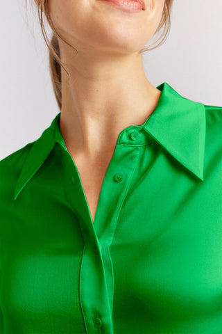 Alessandra Shirts Primrose Silk Shirt in Emerald