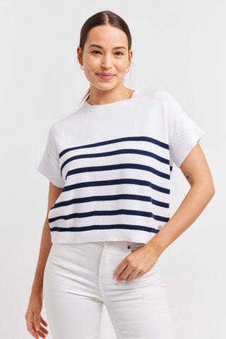 Alessandra Shirts Rena Cotton Top in Navy