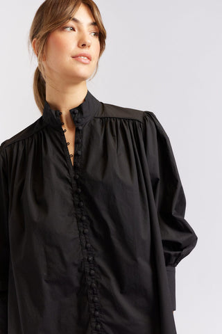 Alessandra Shirts Rosemary Poplin Shirt in Black