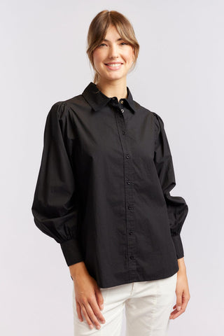 Alessandra Shirts Soho Poplin Shirt in Black