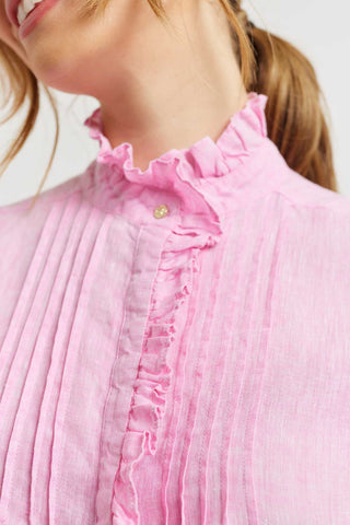 Alessandra Shirts Zeta Linen Top in Bon Bon