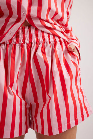 Alessandra Shorts Remy Poplin Short in Pink Parasol Stripe
