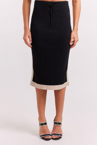 Alessandra Skirt Lottie Cotton Cashmere Skirt in Black