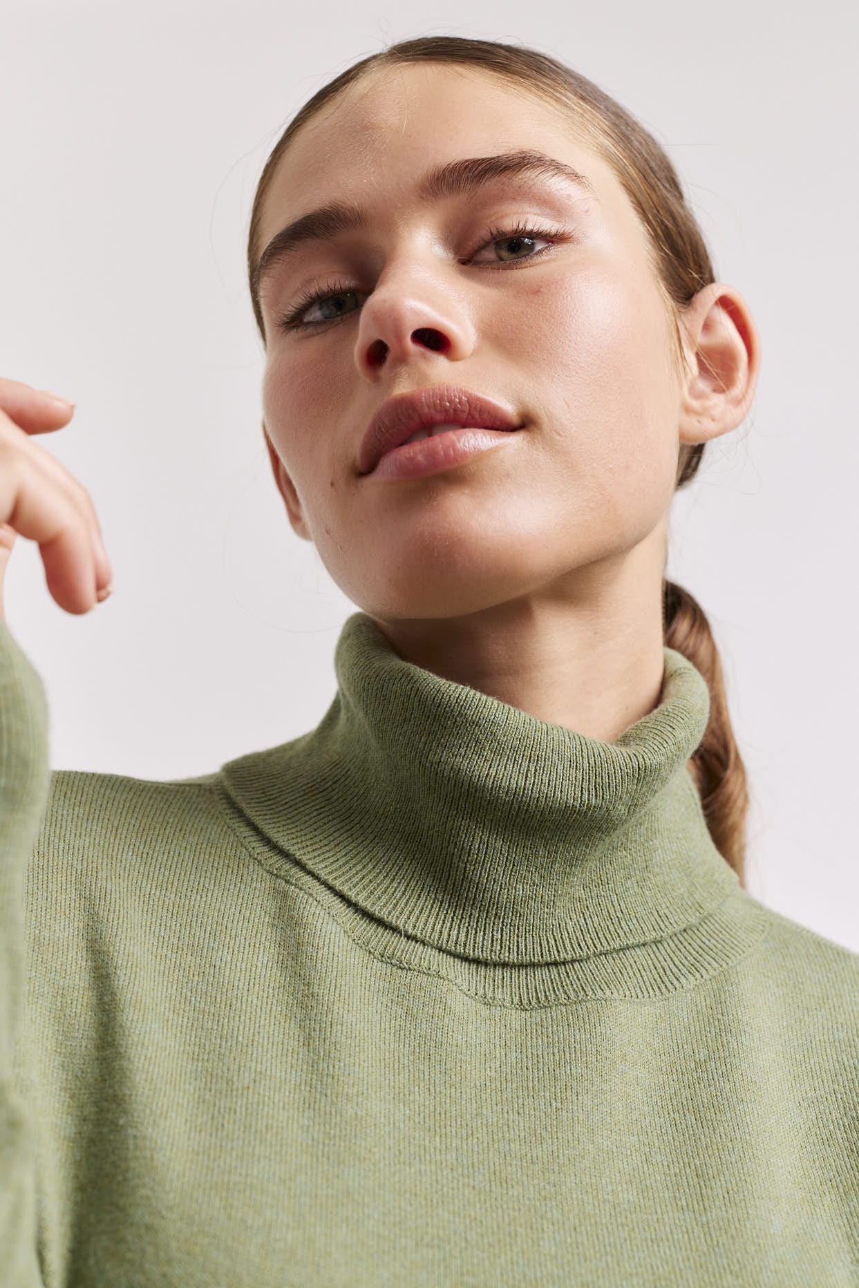 Green polo hot sale neck jumper