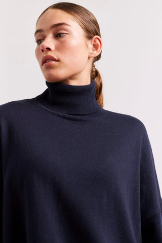 Alessandra Sweater A Polo Bay Cotton Cashmere Sweater in Neat Navy