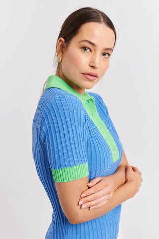 Alessandra Sweater Camila Cotton Knit Top in Sailor