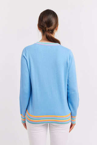 Alessandra Sweater Carmella Cotton Sweater in Bluebell