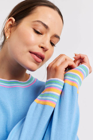 Alessandra Sweater Carmella Cotton Sweater in Bluebell