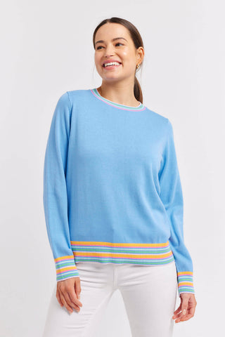 Alessandra Sweater Carmella Cotton Sweater in Bluebell