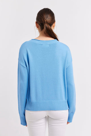 Alessandra Sweater Cassata Cotton Sweater in Bluebell