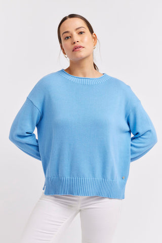 Alessandra Sweater Cassata Cotton Sweater in Bluebell