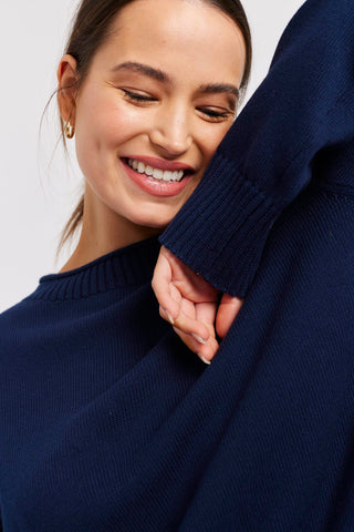 Alessandra Sweater Cassata Cotton Sweater in Navy