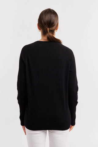 Alessandra Sweater Fifi V Cashmere Sweater in Black