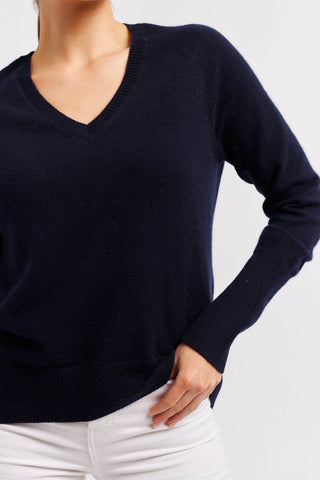 Alessandra Sweater Fifi V Cashmere Sweater in Navy