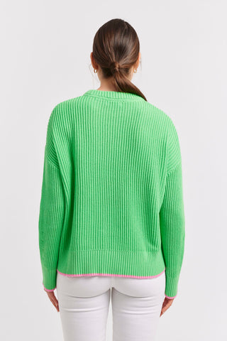 Alessandra Sweater Limone Cotton Sweater in Apple