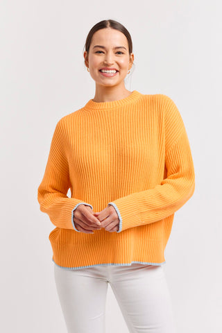 Alessandra Sweater Limone Cotton Sweater in Mandarin