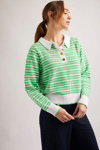Alessandra Sweater Momento Cotton Polo in Apple