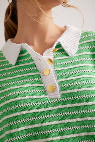 Alessandra Sweater Momento Cotton Polo in Apple