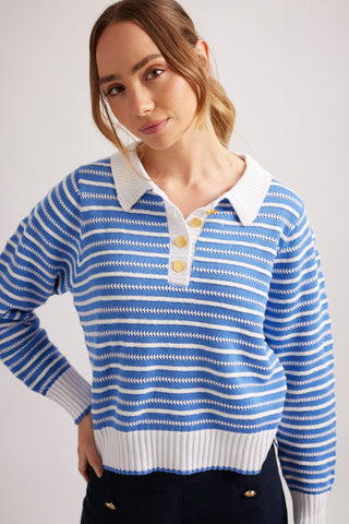 Alessandra Sweater Momento Cotton Polo in Sailor