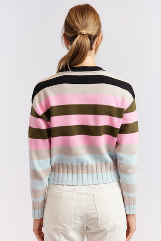 Alessandra Sweater Stripe Tootsie Cotton Sweater in Cactus