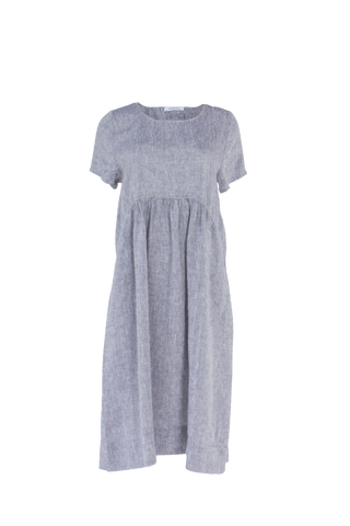 Belle Linen Dress in Sailor