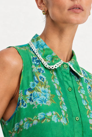 Angelica Ramie Dress in Santa Barbara Print