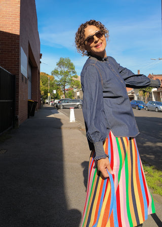 Avenue Lurex Skirt In Rainbow