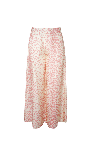 Flattering Silk Pant in Pink Animal