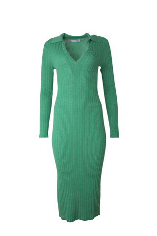 Luna Knit Dress in Emerald Lurex