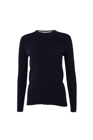 Marley Cotton Cashmere Top in Navy