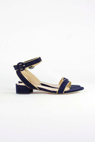 Alessandra Accessory Milano Beaded Sandal in French Navy Suede