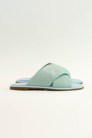 Alessandra Accessory Roma Nappa Slide in Sage/Baby Blue