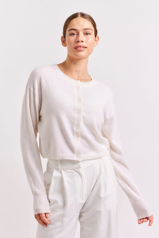 Alessandra Cardigan Sydney Cashmere Cardi in White