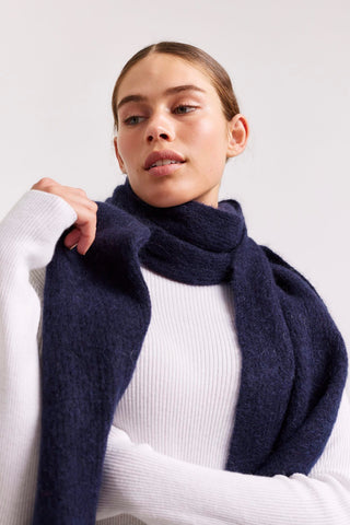 Alessandra Cashmere Accessory ONE SIZE / NAVY Lola Mohair Scarf in Navy