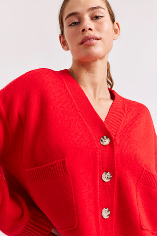Alessandra Cashmere Cardigan Effie Cardi in Fire Engine